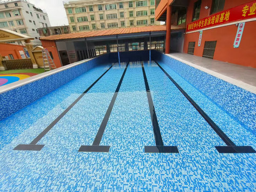 昌邑学校钢结构拼装游泳池防水胶膜泳池项目